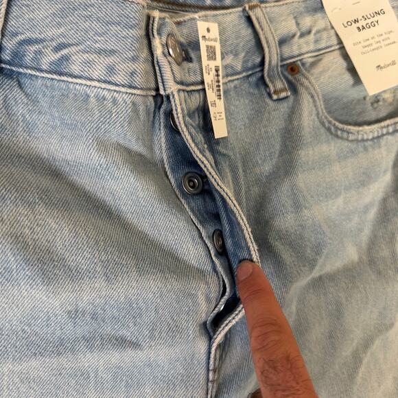 Madewell Low Slung Baggy Distressed Denim Jeans US Women's 33 - Picture 7 of 8